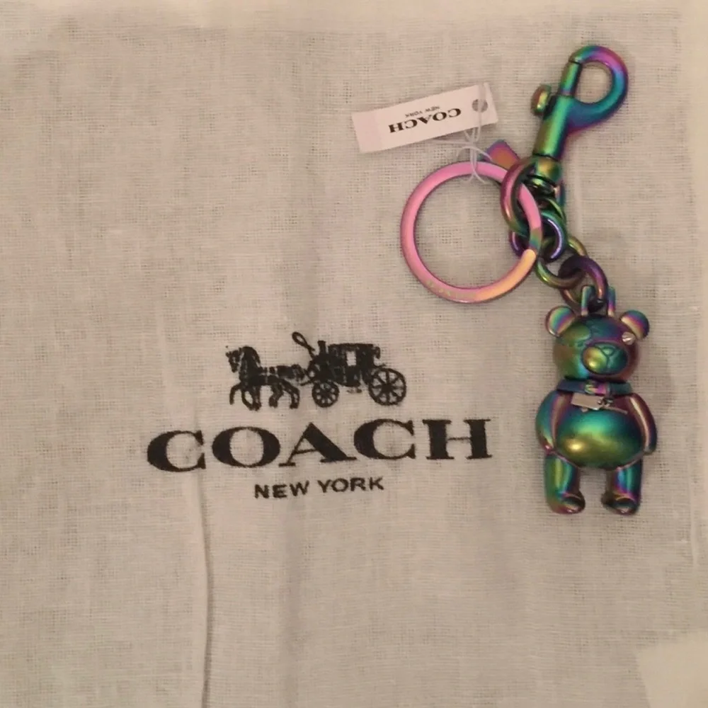 COACH HOLOGRAM TEDDY BEAR KEY FOB NWT